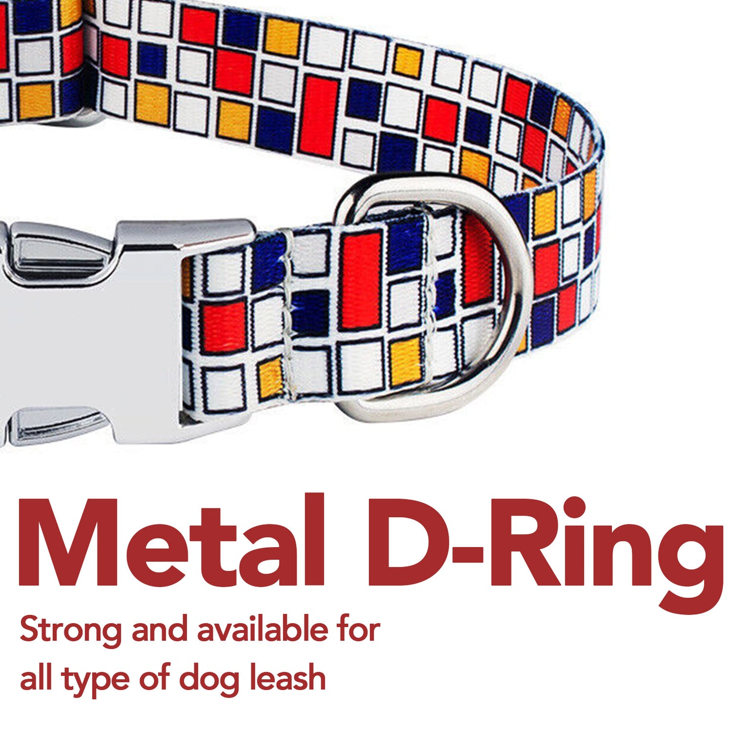 Mondrian metal buckle collar