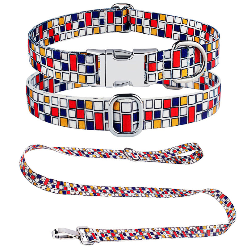 Mondrian metal buckle collar